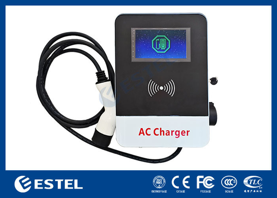 아웃도어 전기 자동차 충전 스파일 바닥에 장착 된 단일 총 32A 22kw EV 충전 스테이션
