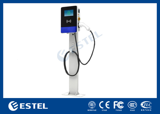 아웃도어 전기 자동차 충전 스파일 바닥에 장착 된 단일 총 32A 22kw EV 충전 스테이션