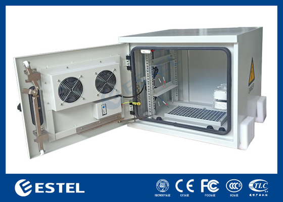 폴리에스터 파우더 코팅 야외 통신 캐비닛 두 AC220V 50Hz 팬 ET6060500A-9U