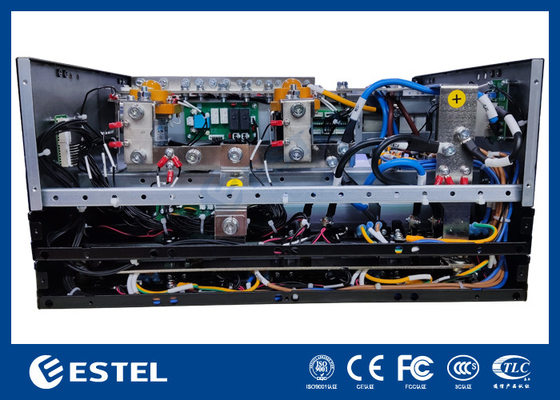 콤팩트 3 ′′ 9kW 6U 랙 마운트 DC 전원 솔루션, 높은 효율성> 96%, 모듈형 3000W 교정기, 유연한 AC 입력