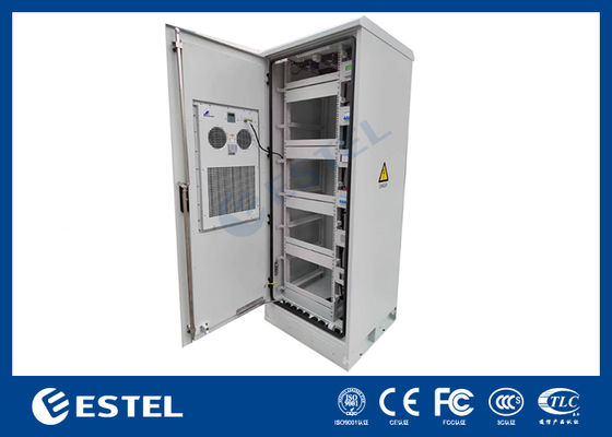 PDU 및 사이드 박스가 있는 옥외 통신 캐비닛 40U IP55 보호 등급 2000W 냉각 용량 220VAC/48VDC 입력 전압