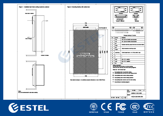 48VDC 325W/K RS485 MODBUS RTU 통신을 갖춘 인클로저 열교환기