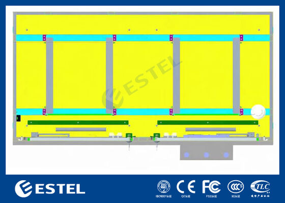 IP65 42U 듀얼 컴파트먼트 옥외 전기 캐비닛 – RAL7035, 1.5mm 아연 도금 강철 & SUS316 스테인리스 스틸 구조로 내구성과 보호 기능 강화