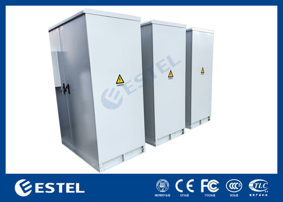 IP65 42U 듀얼 컴파트먼트 옥외 전기 캐비닛 – RAL7035, 1.5mm 아연 도금 강철 & SUS316 스테인리스 스틸 구조로 내구성과 보호 기능 강화